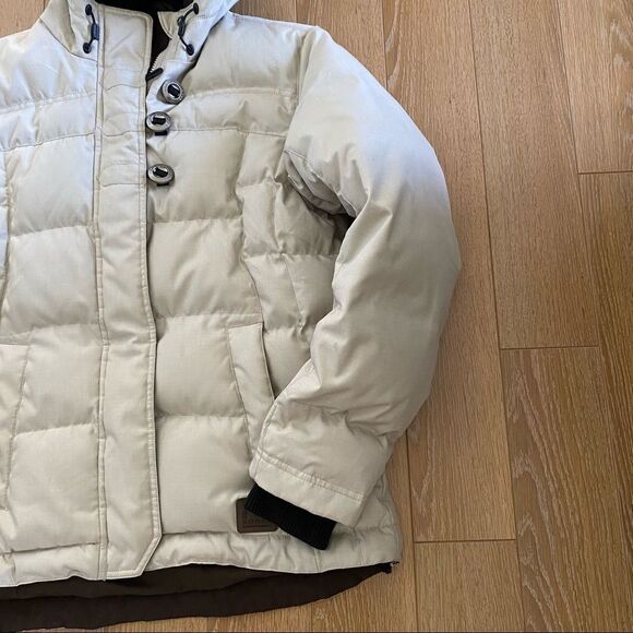 Sorel-Short Down Puffer Cream Faux Fur Hood Jacket - Picture 6 of 16